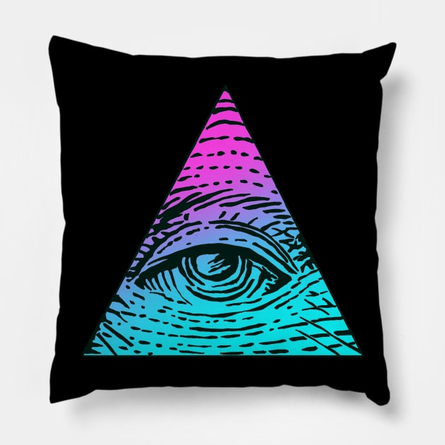 new retro illuminati Pillow by miskel