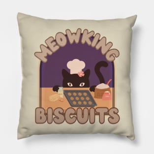 Cat meowking biscuits Pillow