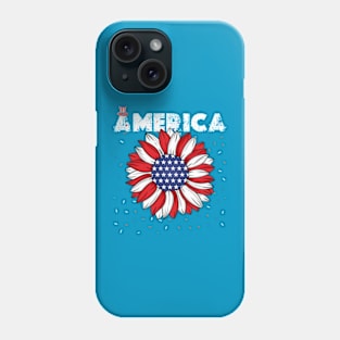 Rainbow American Flag Women Patriotic Shirt 4th of July Memorial Phone Case