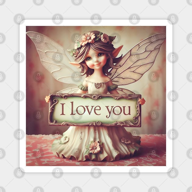 Valentine I Love You Pixie Fairy Magnet by OddPop