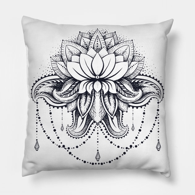 Lotus #09 Pillow by Olga Berlet
