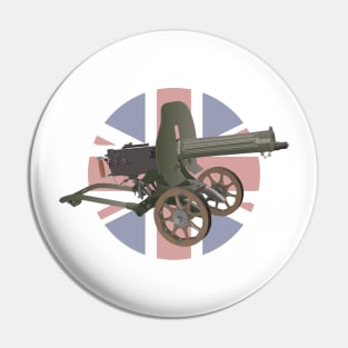 Maxim Gun with British Flag Pin