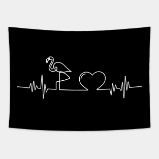 Heartbeat Flamingo Gifts Funny Flamingo Beach Summer Tapestry