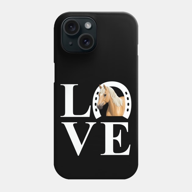 I Love Horses Palomino Horse Phone Case by csforest