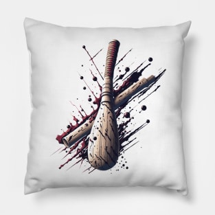 Wooden baseball bat illustration Pillow