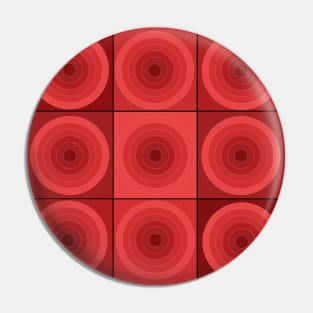 Red Geometric Circles Pin