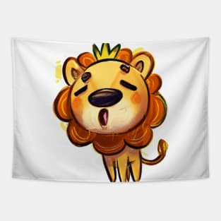 Cute Lion Drawing Tapestry