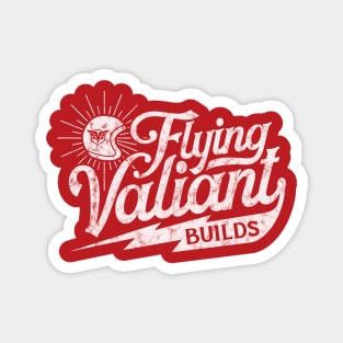 Flying Valiant Builds (Biker Style - Worn White on Red) Magnet