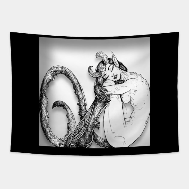 Sleeping Dragon / Shadow Box Tapestry by SuarezArt