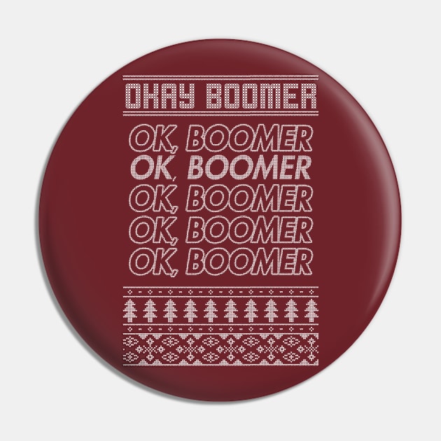 OK, Boomer Christmas Sweater Pin by stickerfule