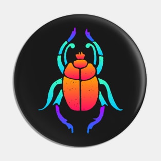Trippy Psychedelic Rave Scarab Beetle Pin