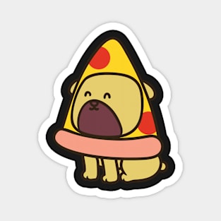 dog with pizza on head Magnet