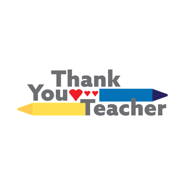 Thank you teacher - Crayons and Hearts by sigdesign