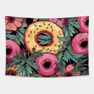 Lovely Donuts & Flowers Tapestry