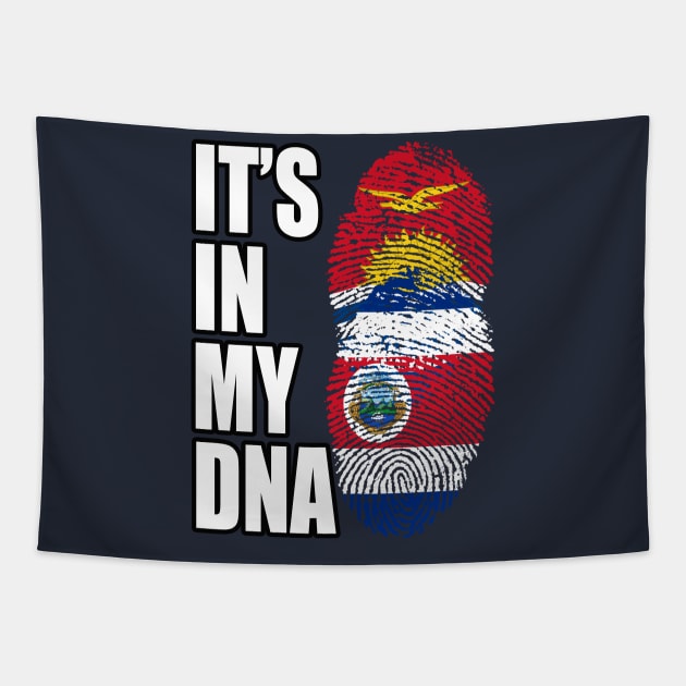 Costa Rican And Kiribati Mix DNA Heritage Flag Tapestry by Just Rep It!!