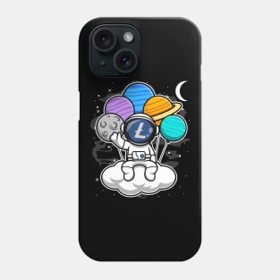 Astronaut Floating Litecoin LTC Coin To The Moon Crypto Token Cryptocurrency Blockchain Wallet Birthday Gift For Men Women Kids Phone Case