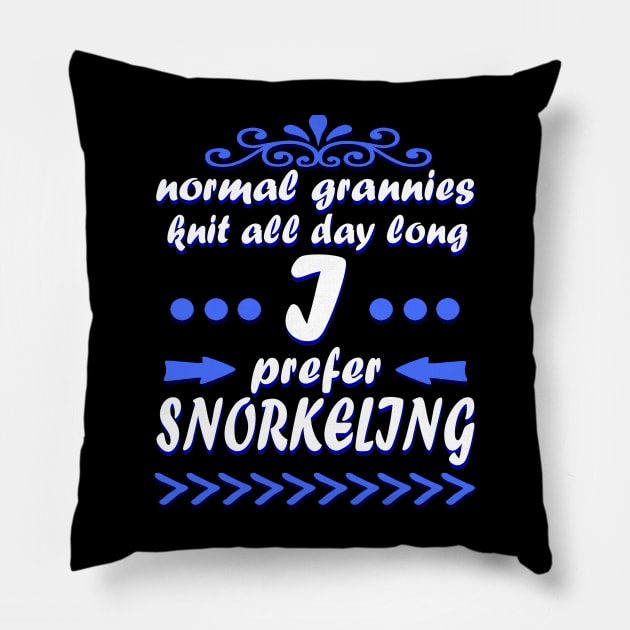 Snorkel Grandma Sea Beach Dolphin Pillow by FindYourFavouriteDesign