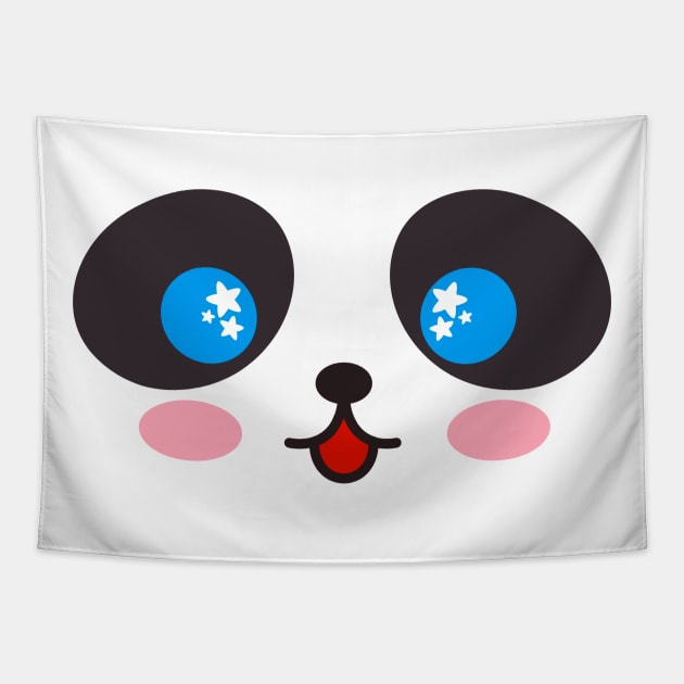 Panda Face Tapestry by machmigo