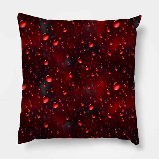 Red Raindrop in Space Pillow by Bazzar Designs