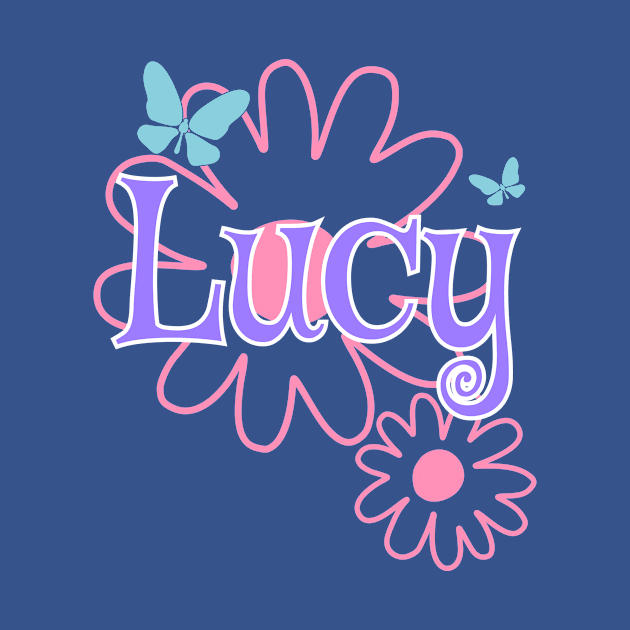 Lucy Girls Name Daisy Butterflies by xsylx