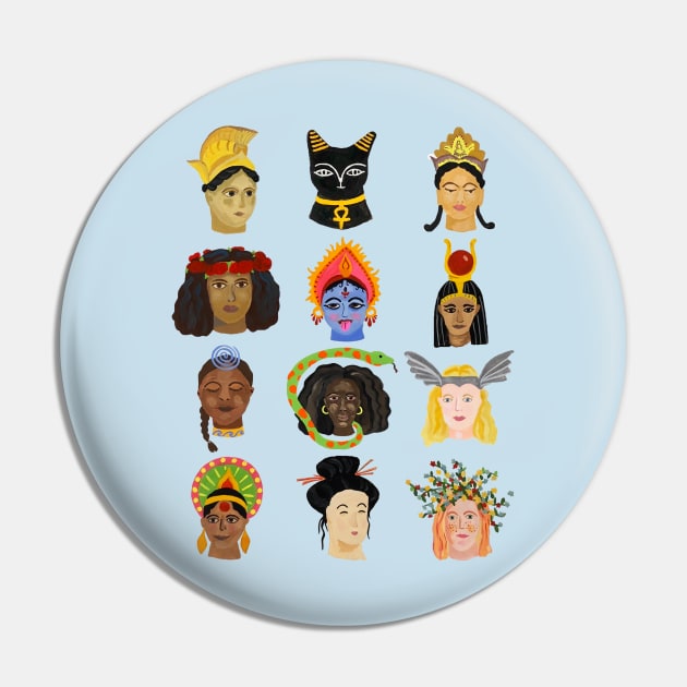 Goddesses Around the World Pin by Das Brooklyn