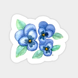 Group of Blue Pansies Magnet