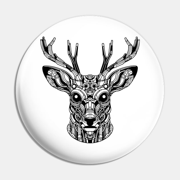 Biomechanical Deer: An Advanced Futuristic Graphic Artwork with Abstract Line Patterns Pin by AmandaOlsenDesigns