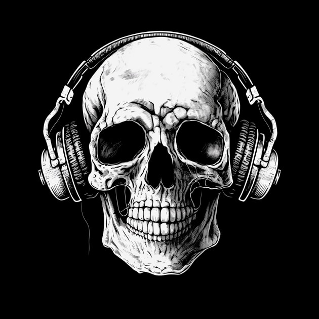 Skeleton listening to music by DesignedbyWizards