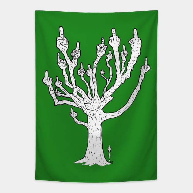 Tree of Giving Zero Fucks Tapestry by deancoledesign