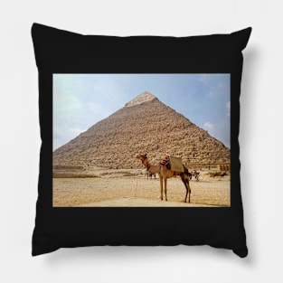 Egypt camel in front of Pyramid Pillow