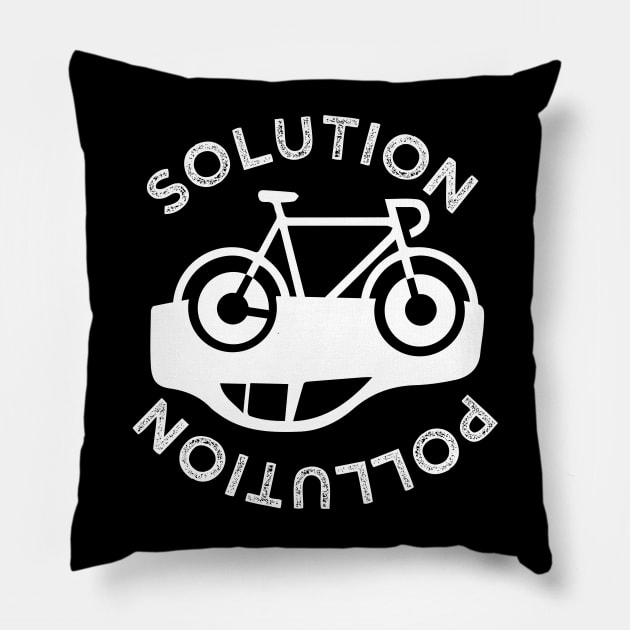 Solution for pollution Bicycling Cycling Environment Pillow by alltheprints