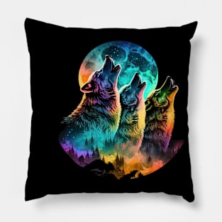 The call of the wolf spirit v1 (round) Pillow