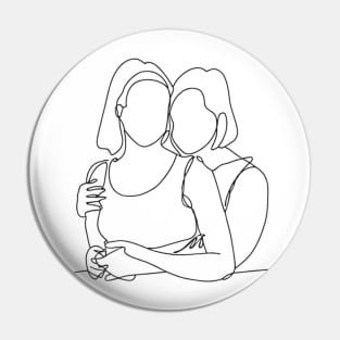 Minimalist Lesbian Couple in Love Pin