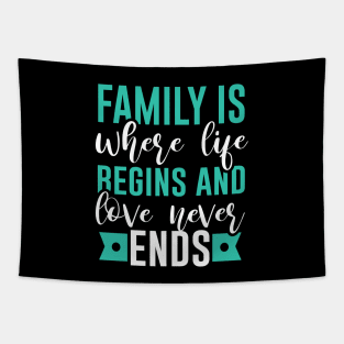 Family is Where Life Begins & Love Never Ends Tapestry