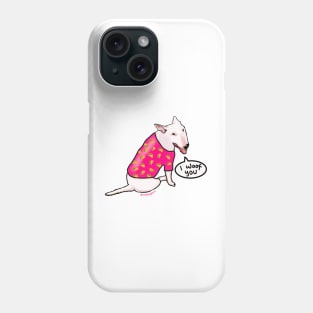 White Bull Terrier in Taco Shirt Phone Case