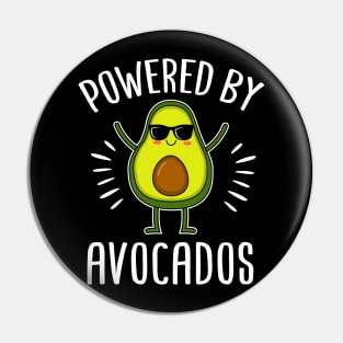 Powered By Avocados Gift For Avocado Lover Pin