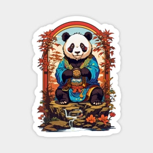 Panda Bear Sensei retro vintage design Magnet