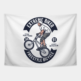 Extreme Biker Fresstyle Bicycle Tapestry