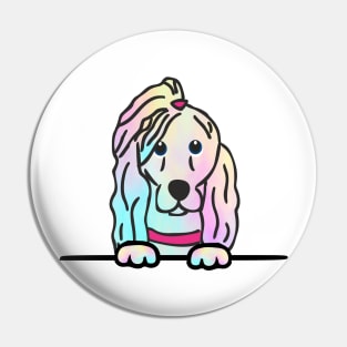 Tie Die Dog With Pony Tail Pin