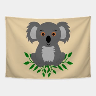 Cute koala bear with eucalyptus Tapestry