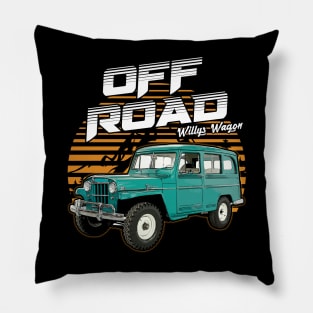 Willys Wagon jeep car offroad name Pillow