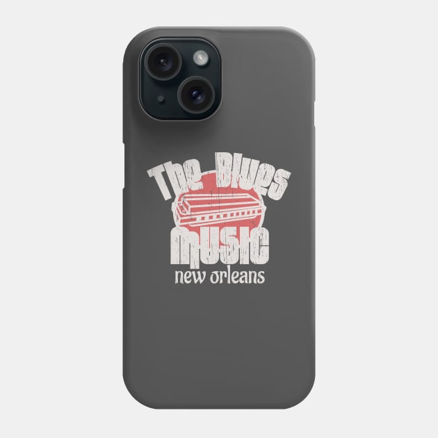 The Blues Music New Orleans Harmonica vintage distressed Phone Case by SpaceWiz95