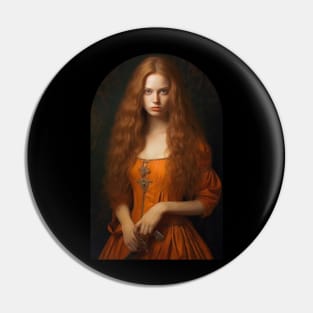 Beautiful medieval woman, digital painting Pin