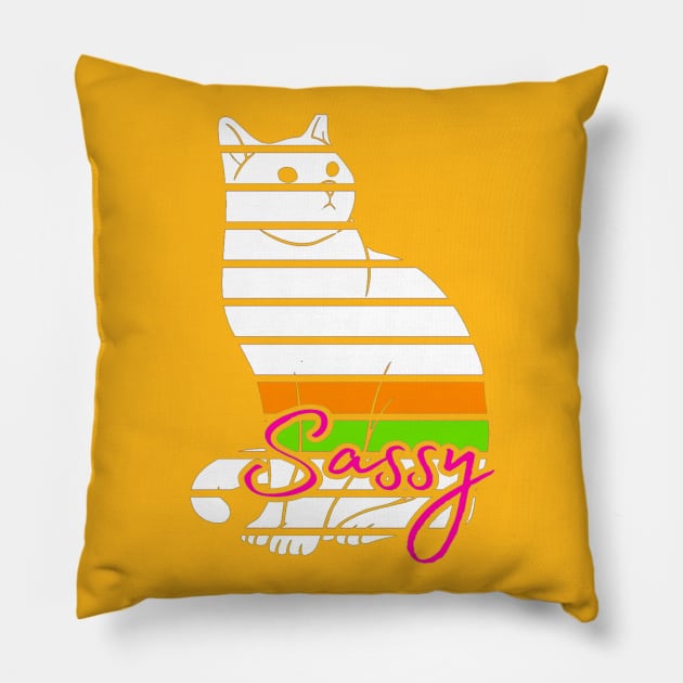 Sassy Cat Pillow by AlondraHanley