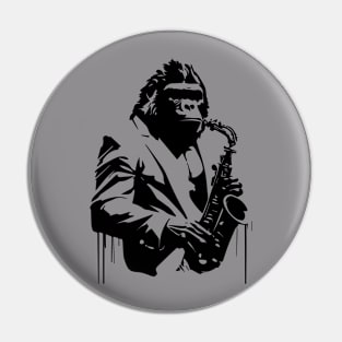 gorilla plays saxophone Pin