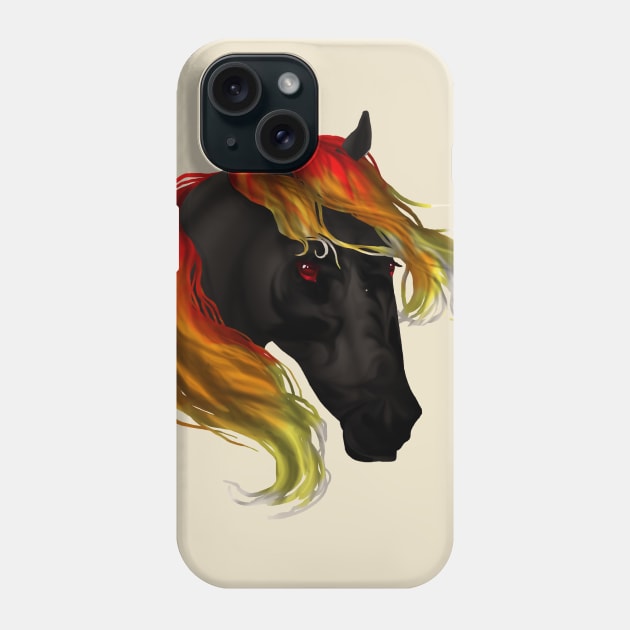 Horse Head - Hell Fire Steed Phone Case by FalconArt