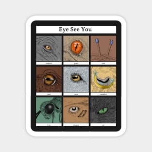 Eye See You Animal Pun, animal eyes Magnet