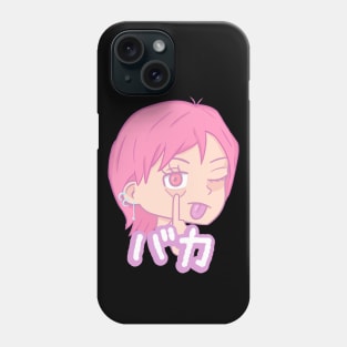 Pink hair girl "Baka" :P Phone Case