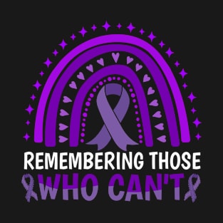 Remembering Those Who Can't Purple Ribbon Alzheimers Awareness T-Shirt