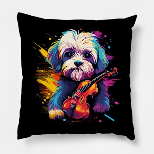 Maltese Playing Violin Pillow